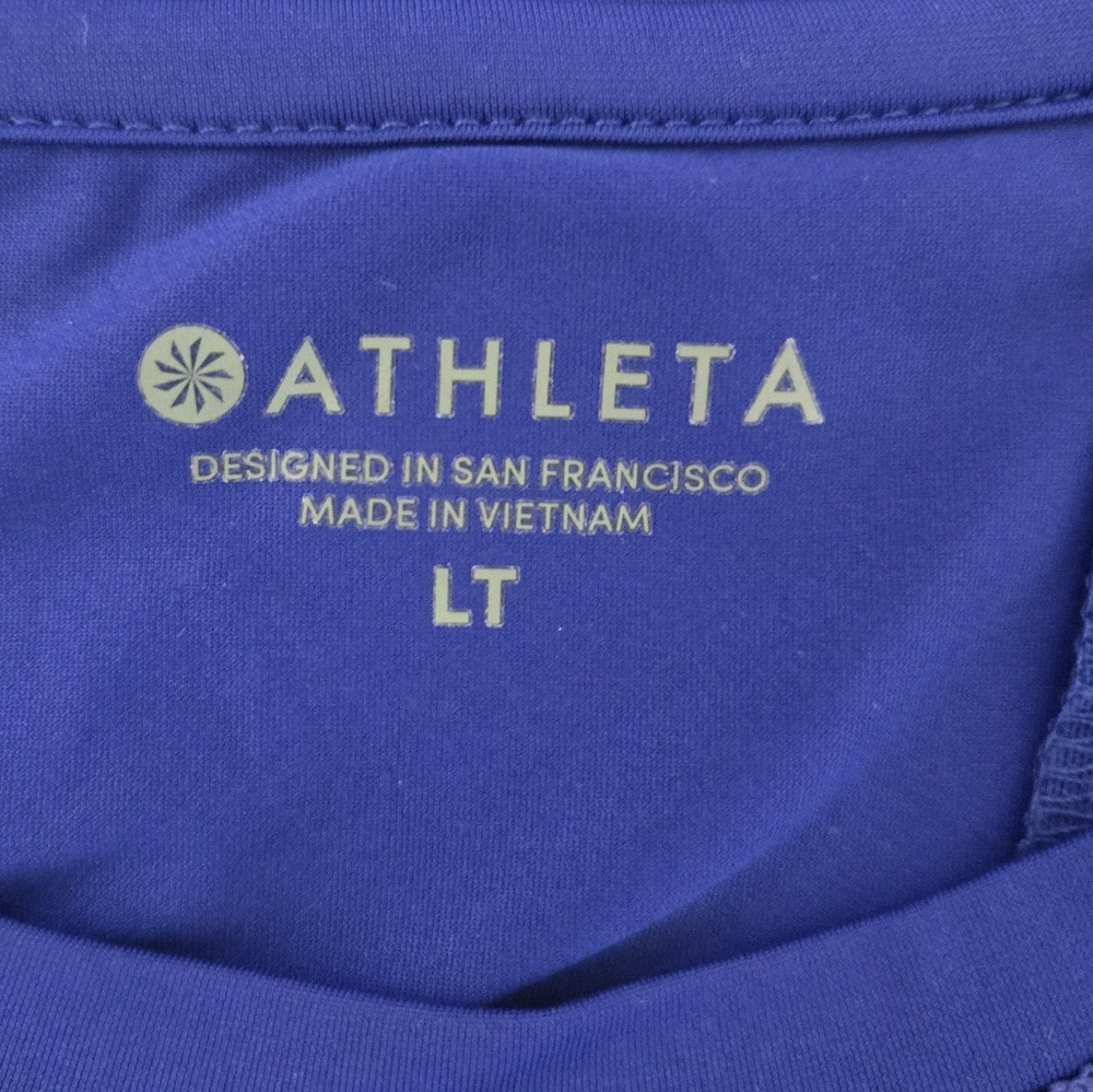 Athleta Sunlover UPF Tulip Back Long Sleeve Top Royal Blue Size Tall Large - Picture 7 of 10